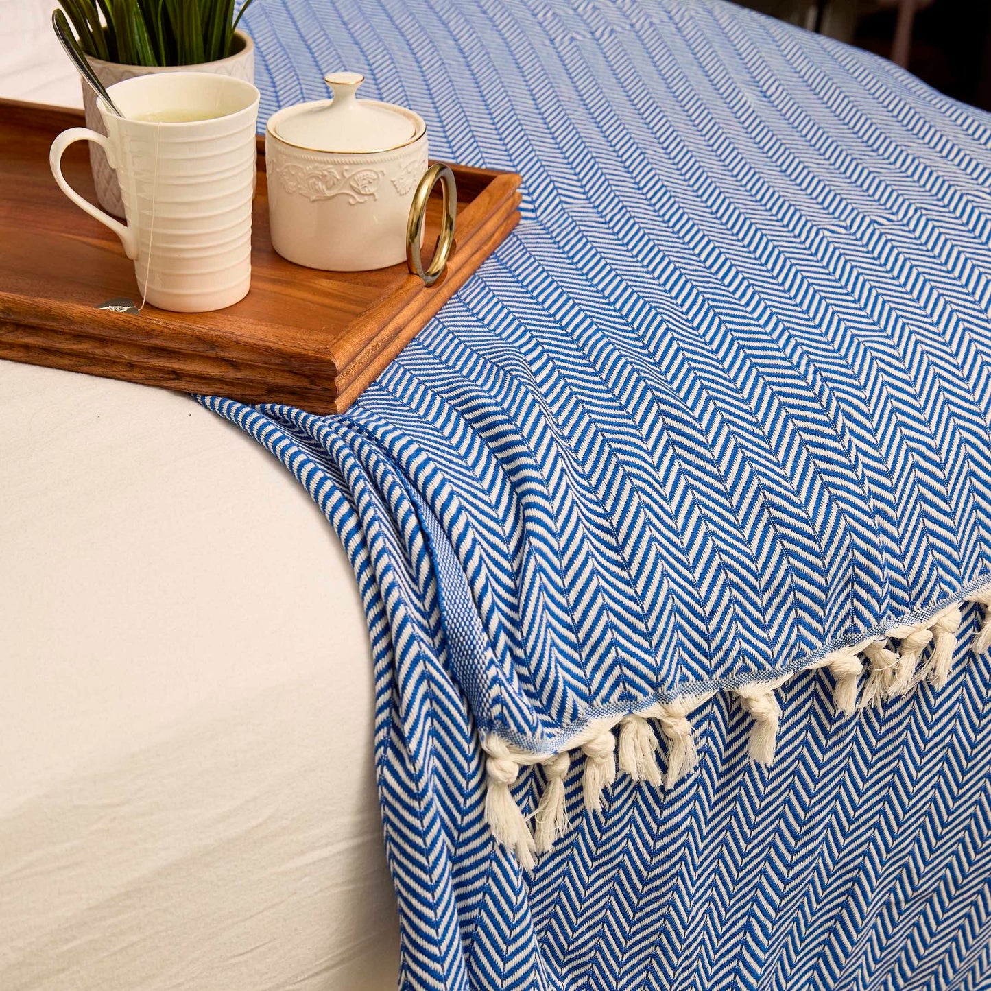 Couple's Bundle (x2) – Herringbone Oversized Cotton Throw Blankets at Vervain Threads